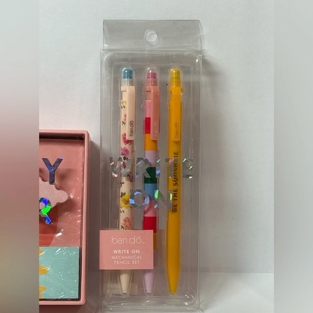ban.do Stationery Bundle –Happy Hour Deluxe Notepad Set + Mechanical Pencils NEW